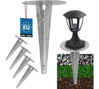 KOTARBAU® 4 pcs piquet de terre douille à enfoncer pour éclairage de jardin ⌀ 190mm galvanisé acier piquet de terre ancre de terre support de sol à enfoncer pour lampes de jardin douille à enfoncer do