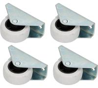 KOTARBAU® 4 pcs roulettes de transport Ø 40 mm caoutchouc cadre acier Roulettes de meuble Tous les sols Roulettes pivotantes Caisses Fixes Roulettes coulissantes Roulettes à outils Roulettes fixes