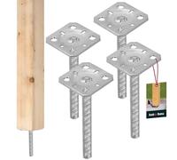 KOTARBAU® 4 pcs Support de Poteau à Sceller - Acier Galvanisé - 80 x 80 x 200 mm - Argent - Pied de Poteau - avec Ancre Béton - pour Clôture et Poutre - Robuste - Résistant à La Corrosion