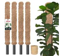 KOTARBAU® 4 pcs Tuteur Plante - Tuteur Coco - ⌀ 2.5 x 50 cm - Fibre de Coco - Tuteurs pour Monstera - Marron - pour Plantes Grimpantes
