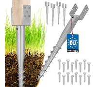 KOTARBAU 4 pièces U Supports de poteau à visser 100x720mm en acier galvanisé Douille d'encastrement Douille de sol Plinthe de poteau Boulon en U Cheville de terre Pieu de mise à la terre Cheville