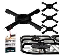 KOTARBAU® 4 x Base du brûleur à gaz avec Couverture complète en émail 130x130 mm | Croix de cuisinière à gaz en métal | Reducteur Gaz | Reducteur Feu Gaz | Croix de cuisiniere gaz