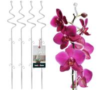 KOTARBAU® 4 x Poteau de Support de Fleurs 58 cm | Support de Plantes en Pot en Lastique Transparent Spirale | Baton Support Fleurs
