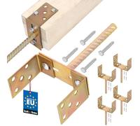 KOTARBAU® 4 x Support De Poteau Carré Avec Pied | Pied Poteau 0-160 mm x 200 mm En U | Support Poteau Bois En Acier Galvanisé | Support Poteau À Enfoncer | Largeur Réglable | Support Poteau À Planter