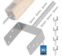 KOTARBAU® 4 x Support De Poteau en U De 151 mm Galvanisé pour Ancrage en Béton | Support Poteau À Enfoncer | Support Poteau Bois | Pied Poteau | Fixation Poteau Bois | Pied De Poteau À Sceller