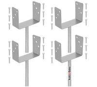 KOTARBAU® 4 x Support De Poteau en U De 161 mm Galvanisé pour Ancrage en Béton | Support Poteau À Enfoncer | Support Poteau Bois | Pied Poteau | Fixation Poteau Bois | Pied De Poteau À Sceller