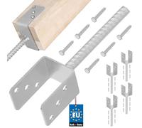 KOTARBAU® 4 x Support De Poteau en U De 71 mm Galvanisé pour Ancrage en Béton | Support Poteau À Enfoncer | Support Poteau Bois | Pied Poteau | Fixation Poteau Bois | Pied De Poteau À Sceller