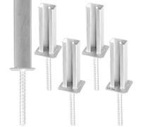 KOTARBAU® 4 x Support De Poteau |Support Poteau Bois En Acier Galvanisé |Support Poteau À Enfoncer 60x40 |Pied Poteau Réglable |Fixation Poteau Bois |Platine Poteau Bois |Support Poteau À Enfoncer