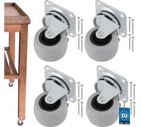 KOTARBAU 4pcs Roulettes de meuble Ø 40 Adaptées à tous les types de sols Roulettes pivotantes Roulettes en caoutchouc Roulettes de transport Roulettes de canapé Roulettes coulissantes Roulettes à outi