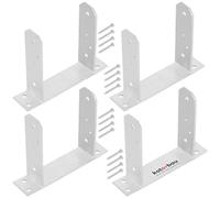 KOTARBAU® 4x Support De Poteau Carré | Pied Poteau 160 Mm TT | Support Poteau Bois En Acier Galvanisé | Support Poteau A Enfoncer