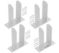 KOTARBAU® 4x Support De Poteau Carré | Pied Poteau 70 Mm TT | Support Poteau Bois En Acier Galvanisé | Support Poteau A Enfoncer
