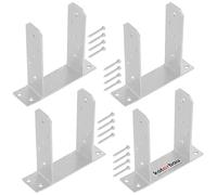 KOTARBAU® 4x Support De Poteau Carré | Pied Poteau 90 mm TT | Support Poteau Bois En Acier Galvanisé | Support Poteau À Enfoncer