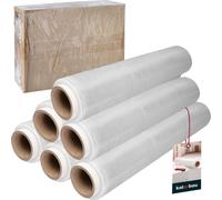 KOTARBAU® 6 rouleaux de film d'emballage film étirable 1,5 kg | L 285 m L 50 cm | Transparent Rouleau de film étirable film étirable transparent film d'emballage transparent film de déménagement pour