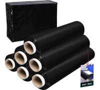 KOTARBAU® 6 rouleaux de film d'emballage film étirable 2,6 kg | L 350 m L 50 cm | Film étirable noir Rouleau de film étirable Film d'emballage film de déménagement pour meubles Film d'emballage film é