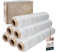 KOTARBAU® 6 rouleaux de film d'emballage film étirable 2,6 kg | L 350 m L 50 cm | Transparent Rouleau de film étirable film transparent film d'emballage transparent film de déménagement pour meubles f