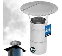 KOTARBAU® Abri de fumée en Acier galvanisé 100 mm | Chapeau Cheminée | Chapeau Cheminee INOX | Chapeau de Cheminée de Toit
