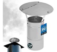 KOTARBAU® Abri de fumée en Acier galvanisé 110 mm | Chapeau Cheminée | Chapeau Cheminee INOX | Chapeau de Cheminée de Toit