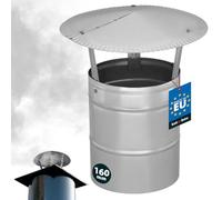 KOTARBAU® Abri de fumée en Acier galvanisé 160 mm | Chapeau Cheminée | Chapeau Cheminee INOX | Chapeau de Cheminée de Toit