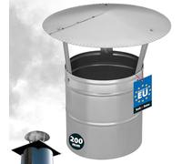 KOTARBAU® Abri de fumée en Acier galvanisé 200 mm | Chapeau Cheminée | Chapeau Cheminee INOX | Chapeau de Cheminée de Toit
