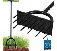 KOTARBAU® Aérateur de gazon 25x10 cm Aérateur de gazon en acier Aérateur manuel pour sols en gazon Aérer le gazon Fourche d'aération Pic à gazon Aérateur pour gazon Spiker