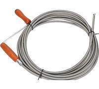 KOTARBAU® Arbre de nettoyage de tuyaux 2 m x Ø 9mm Fil d'acier à ressort Galvanisé Toutes tailles Canal Flexible Spirale Poignée en bois Tête en forme de griffe Manivelle Pour toutes les évacuations