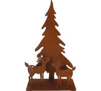 KOTARBAU® Arbre de Noël Décoration de Noël 25 x 15cm Silhouette de Noël Forêt en Ecorost avec cerfs Paysage d'hiver Figures de rouille Noël