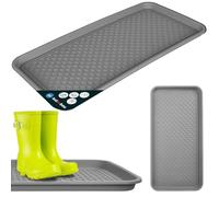 KOTARBAU® Bac à Chaussures - Bac D'égouttement pour Chaussures - Plastique - 38 x 76 cm - Gris - Imperméable - pour Couloir - Plateau Égouttoir à Bord Surélevé