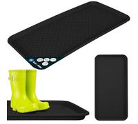 KOTARBAU® Bac à Chaussures - Bac D'égouttement pour Chaussures - Plastique - 38 x 76 cm - Noir - Imperméable - pour Couloir - Plateau Égouttoir à Bord Surélevé