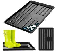 KOTARBAU® Bac à Chaussures - Bac D'égouttement pour Chaussures - Plastique - 60 x 40 cm - Noir - Imperméable - Plateau Égouttoir à Bord Surélevé - pour Couloir