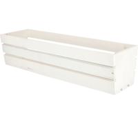 KOTARBAU® Bac à fleurs Bac à herbes aromatiques en bois Longue jardinière de balcon 60x18x15cm Blanc