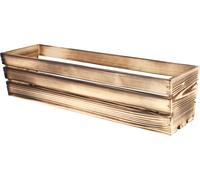 KOTARBAU® Bac à fleurs Bac à herbes aromatiques en bois Longue jardinière de balcon 60x18x15cm Brûlé