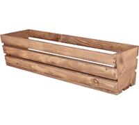 KOTARBAU® Bac à fleurs Bac à herbes aromatiques en bois Longue jardinière de balcon 60x18x15cm Marron