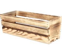 KOTARBAU® Bac à fleurs Bac à herbes aromatiques en bois Longue jardinière de balcon Brûlé 40x18x15 cm