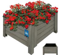KOTARBAU® Bac à fleurs en bois pour l'extérieur Bac à plantes long 50cm Largeur 50cm Anthracite Bac à fleurs en bois outdoor Bac à fleurs pour terrasse & balcon Bac à fleurs aspect bois Bac à herbes a