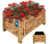KOTARBAU® Bac à fleurs en bois pour l'extérieur Bac à plantes long 60cm Largeur 39cm Bac à plantes en bois outdoor Bac à fleurs pour terrasse & balcon Bac à fleurs aspect bois rustique Bac à herbes ar