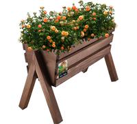 KOTARBAU® Bac à fleurs sur pieds 40,5 x 18 x 28,5 cm Brun Herbes aromatiques Bac à plantes en bois pour terrasse et balcon Bac à légumes en hauteur