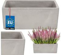 KOTARBAU® Bac à fleurs surélevé Balcon 22 x 12 x 9 cm Céramique Béton Bac à fleurs Rectangulaire Balcon Pot de fleurs Balcon Jardinière Pot d'herbes aromatiques Bac à fleurs Rebord de fenêtre Bac à pl