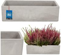KOTARBAU® Bac à fleurs surélevé Balcon 32 x 12 x 9 cm Céramique Béton Bac à fleurs Rectangulaire Balcon Pot de fleurs Balcon Jardinière Pot d'herbes aromatiques Bac à fleurs Rebord de fenêtre Bac à pl