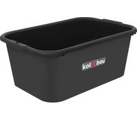 KOTARBAU® Bac à mortier 40 L Bac à mortier noir Bac en plastique 50 x 30 x 25 cm Seau de maçon Rectangle Seau de construction Seau à mortier Bac en plastique Bac à maçonnerie Bac à mortier