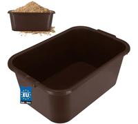 KOTARBAU® Bac à mortier carré 45 l en plastique marron Bac à mortier Bac à mortier Seau de construction Seau à mortier Bac à nourriture Cuve de maçon Bac à plantes