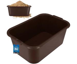 KOTARBAU® Bac à mortier carré 45 l en plastique marron Bac à mortier Bac à mortier Seau de construction Seau à mortier Bac à nourriture Cuve de maçon Bac à plantes