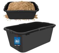 KOTARBAU® Bac à mortier rectangulaire en plastique noir - 85 l - 60 x 40 x 30 cm