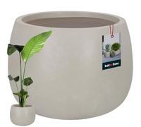 KOTARBAU® Bac à plantes, gris, en fibre d'argile Ecolite, hauteur : 31 cm, diamètre : 47 cm, pour l'extérieur et l'intérieur, pour le salon, le jardin, la terrasse, aspect béton, extérieur
