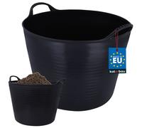 KOTARBAU® Auge en Caoutchouc Élastique 42L Seau Noir avec Poignées de Transport Panier de Jardin Universel et Flexible