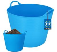 KOTARBAU® Bac en caoutchouc élastique 42L Turquoise Fluo avec poignées Panier de jardin universel flexible