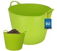 KOTARBAU® Bac en caoutchouc élastique 42L Vert Fluo avec poignées Panier de jardin universel flexible
