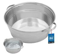 KOTARBAU® Bac en zinc pour le jardin grand 13 litres rond acier galvanisé zinc pot de fleurs jardin refroidisseur de boissons bac galvanisé bac en zinc jardin refroidisseur de champagne bol en tôle ja