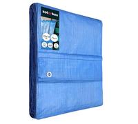 KOTARBAU® Bâche en tissu 15x16 m Bleu 75g/m2 Bâche de couverture Renforcée Œillets Bâche de protection Bâche de construction Imperméable Résistante à la déchirure Bâche industrielle Toutes conditions