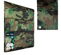 KOTARBAU® Bâche de Protection Extérieur - Polyéthylène - 3 x 5 m - Camouflage - 80 g/m² - Bâche avec œillets - Anti UV - Toile de Protection - Couverture Impermeable Exterieu