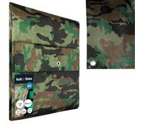 KOTARBAU® Bâche de Protection Extérieur - Polyéthylène - 3 x 6 m - Camouflage - 80 g/m² -Bâche avec œillets - Anti UV - Toile de Protection - Couverture Impermeable Exterieu